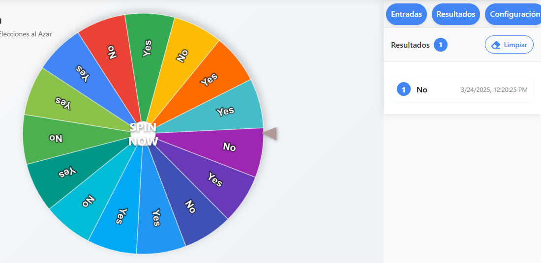 Resultados del Selector Aleatorio de Nombres